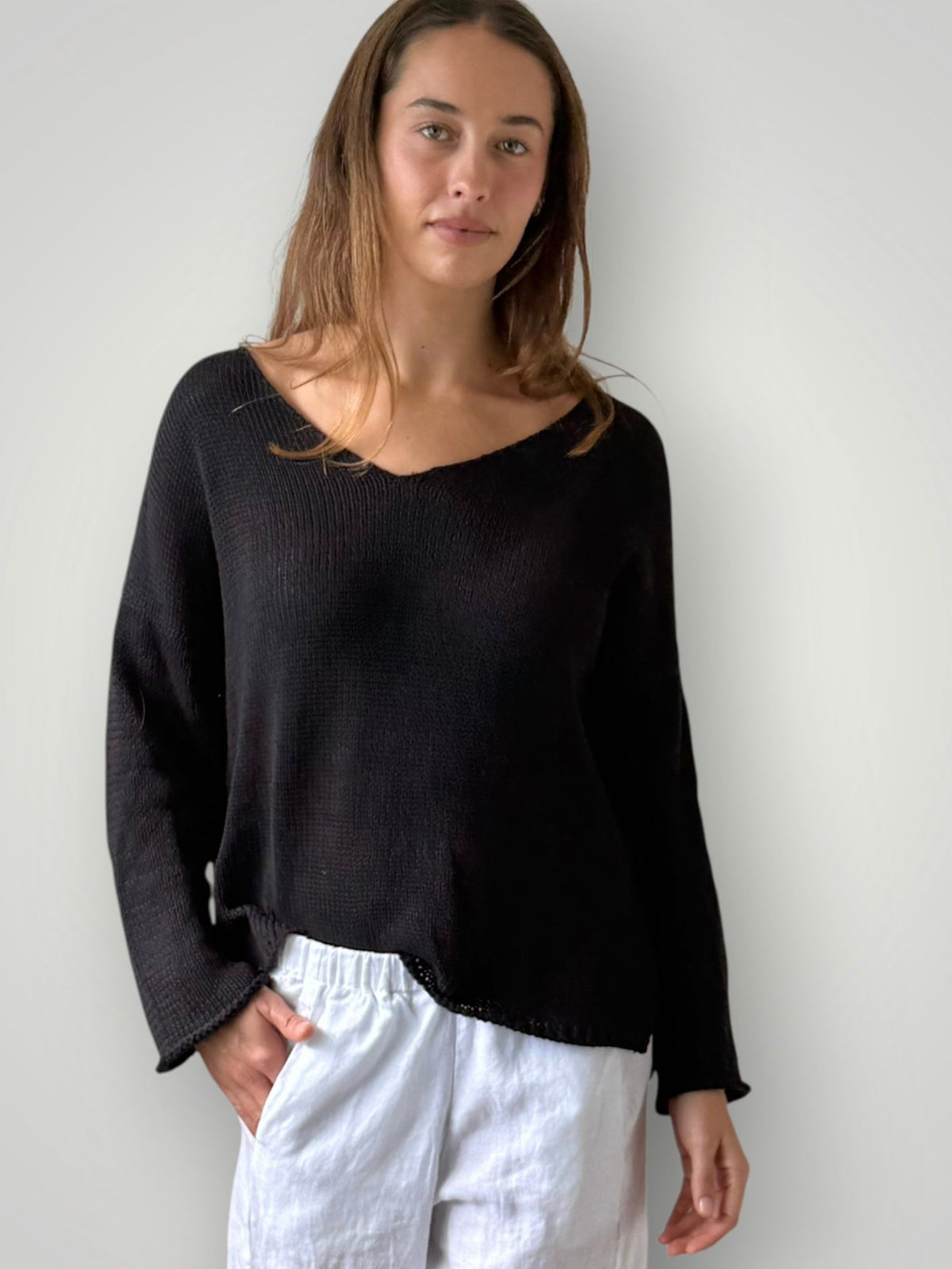 jamie cotton knit - black Apparel