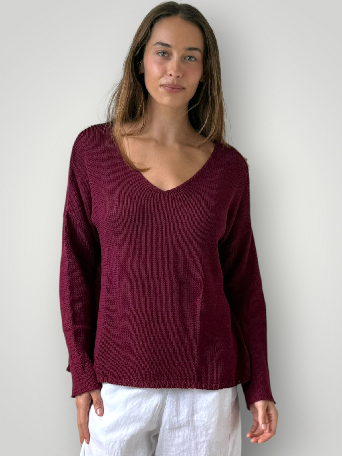 jamie cotton knit - merlot Apparel