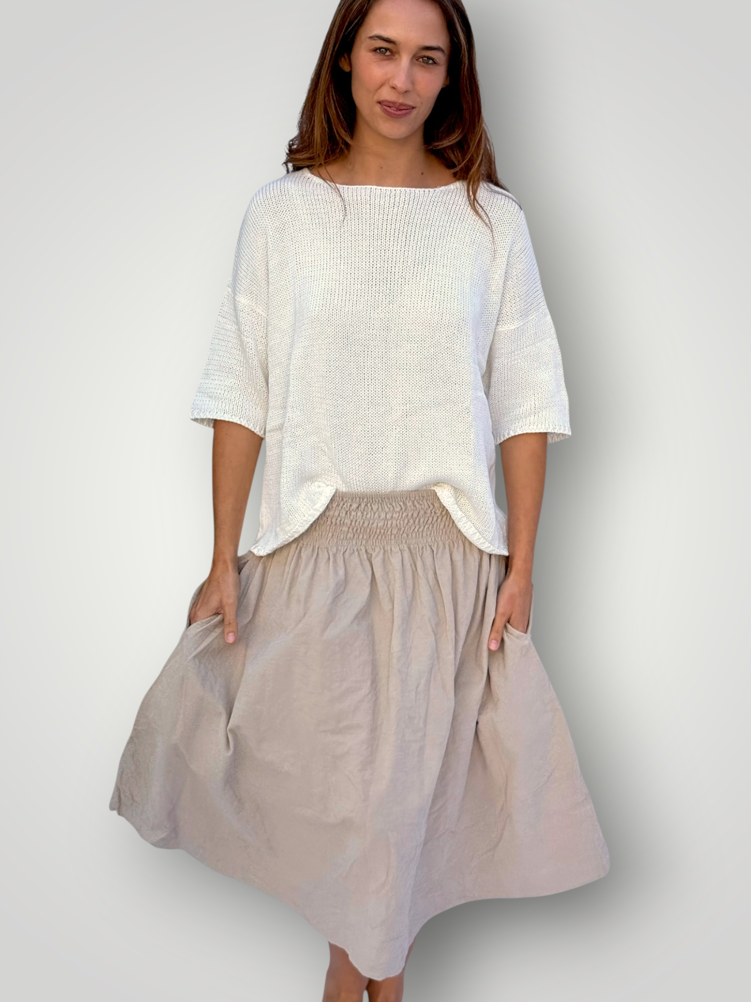 lola skirt-sand cord Apparel
