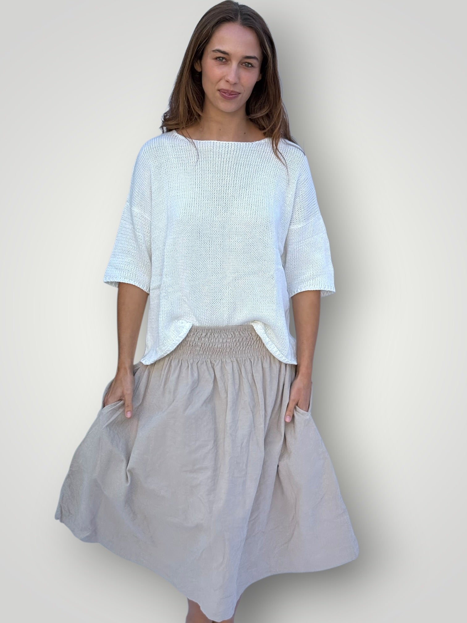 lola skirt-buckwheat cord Apparel
