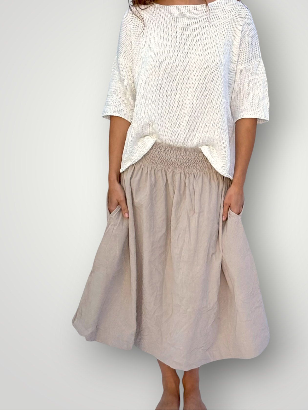 lola skirt-sand cord Apparel