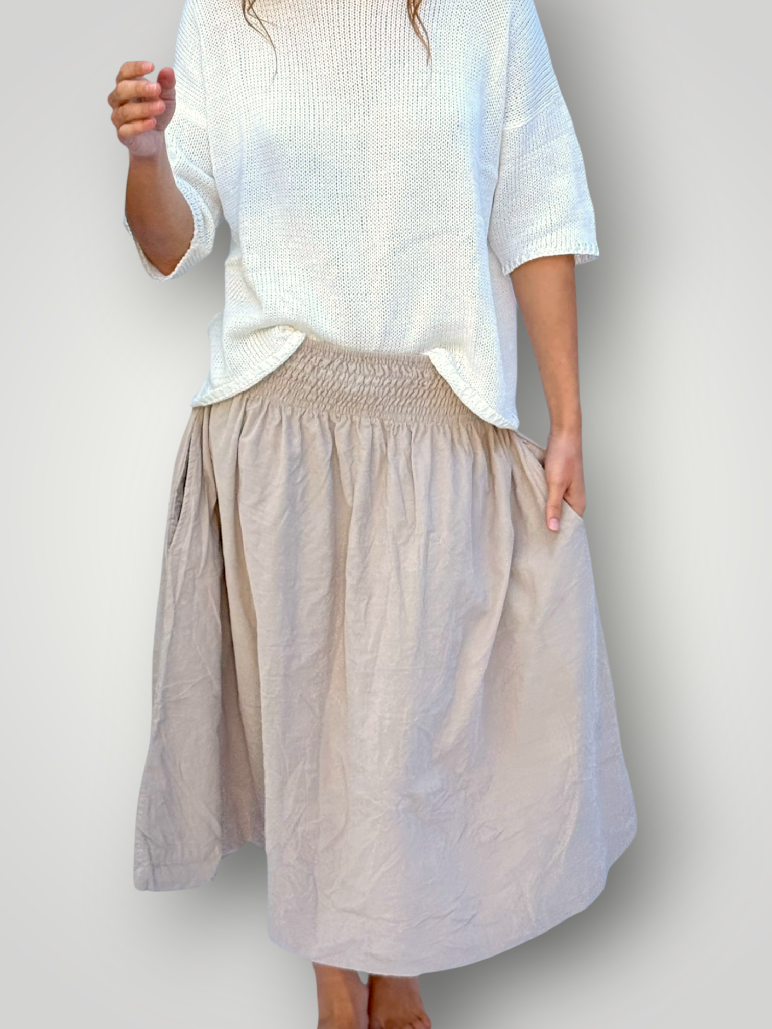 lola skirt-sand cord Apparel