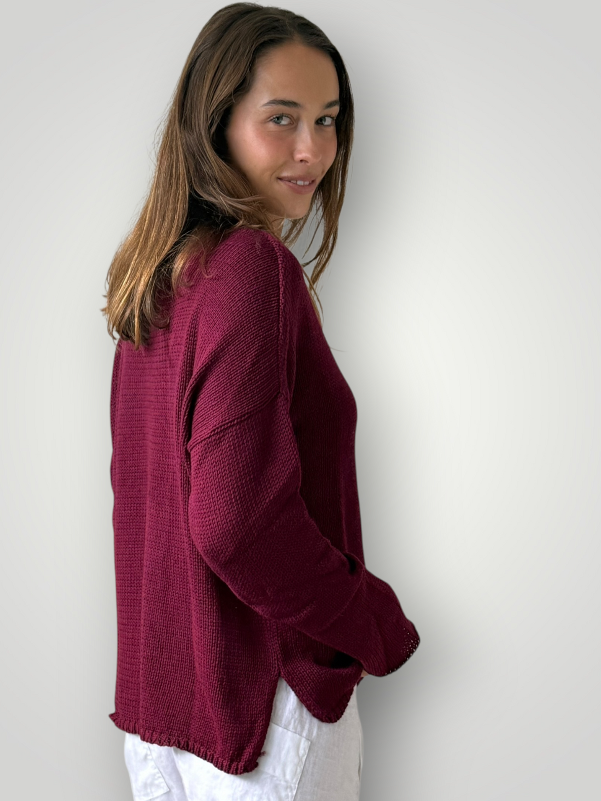 jamie cotton knit - merlot Apparel