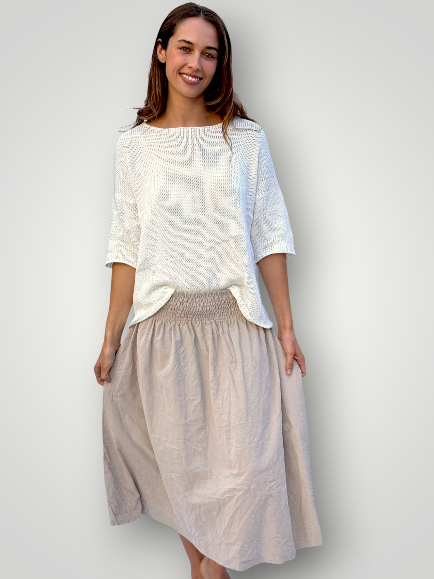 lola skirt-sand cord Apparel