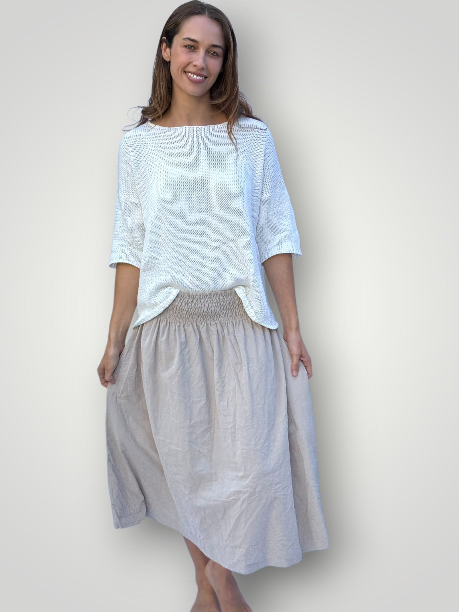 lola skirt-buckwheat cord Apparel