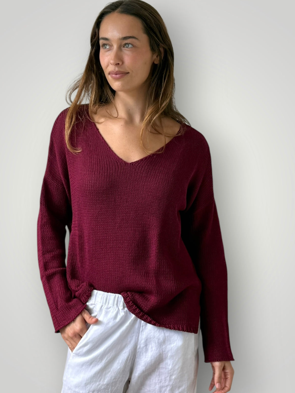 jamie cotton knit - merlot Apparel