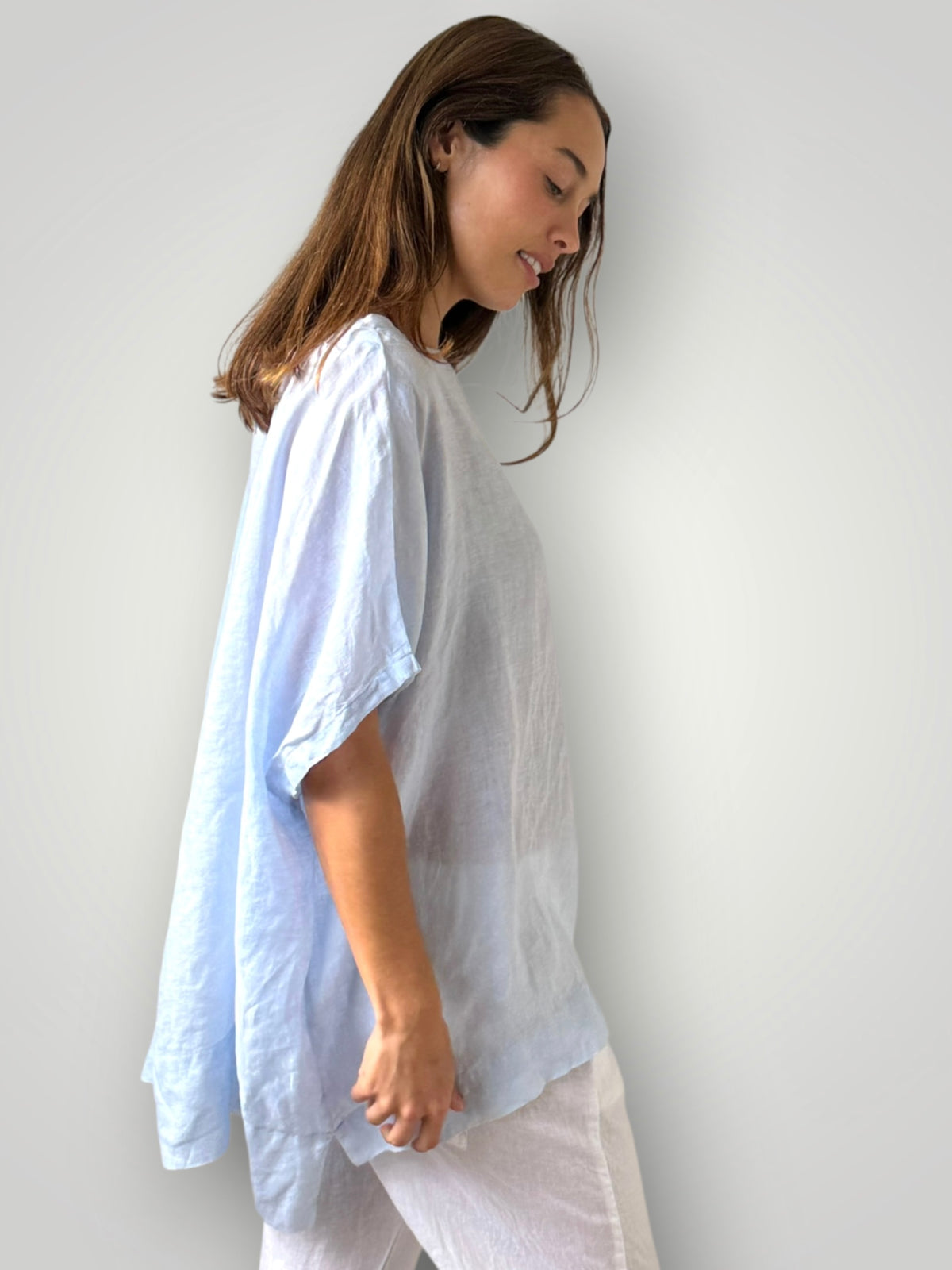 sammy top - soft blue linen Apparel