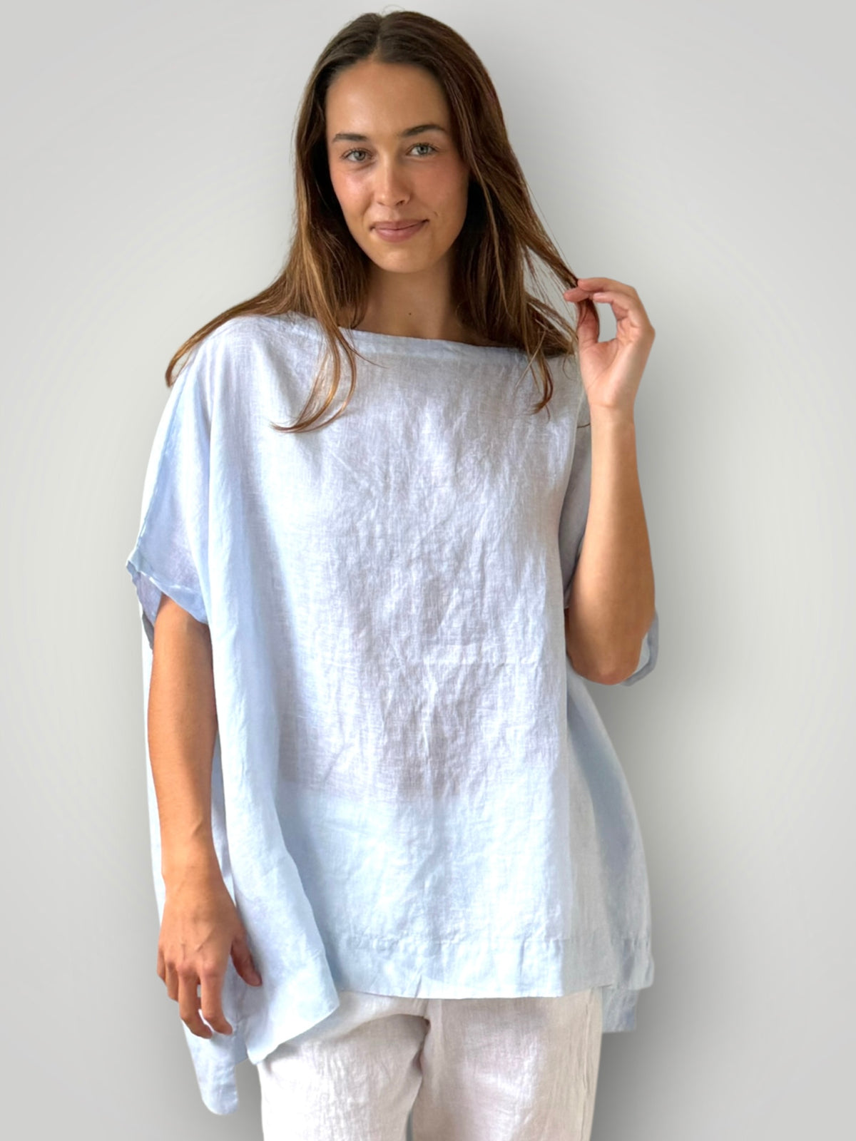 sammy top - soft blue linen Apparel