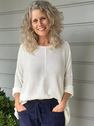 stella jersey - warm white cotton knit Apparel