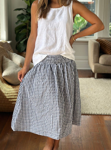 lola skirt-navy/white gingham Apparel  
