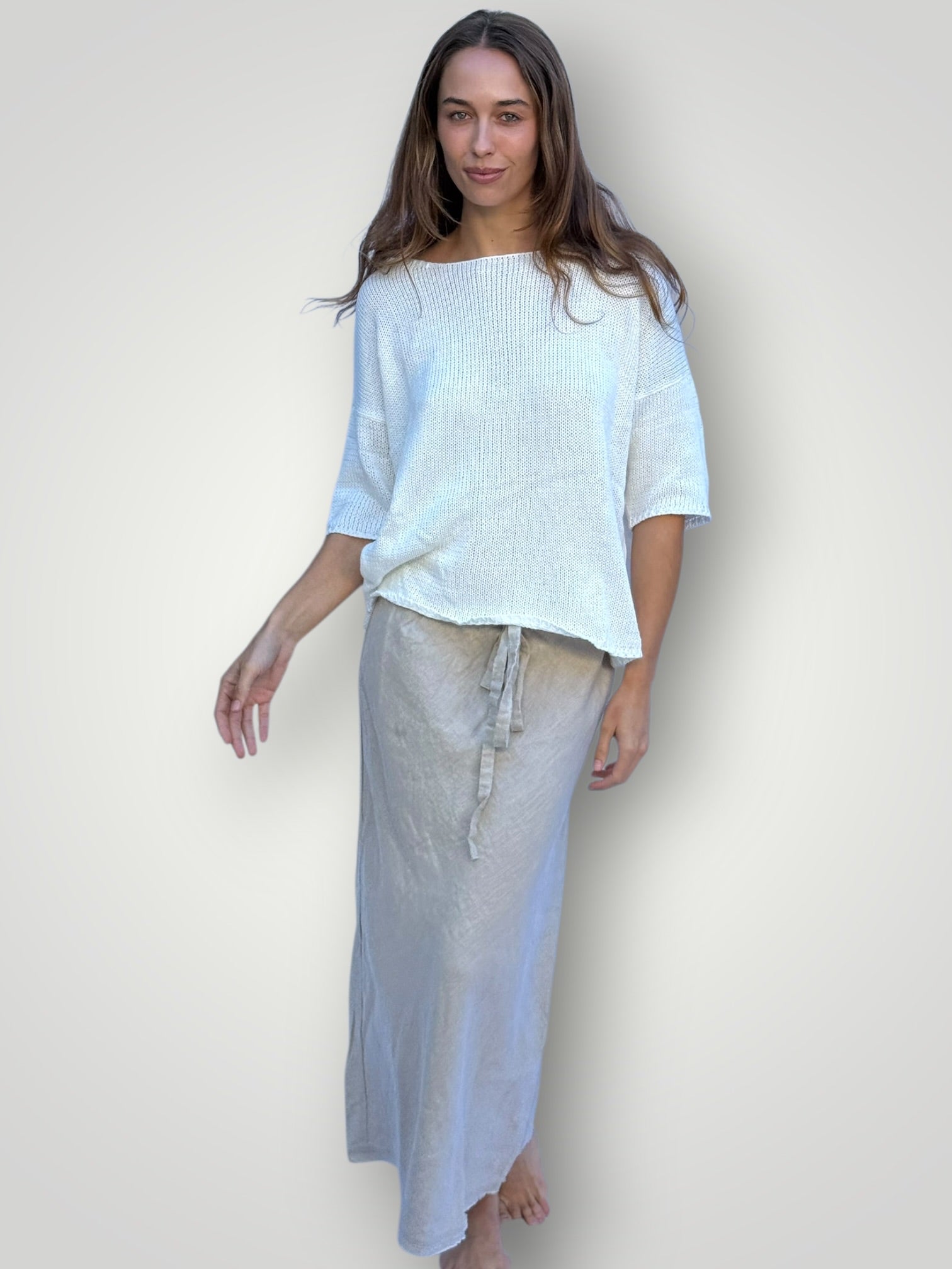 anthea skirt-natural linen Apparel