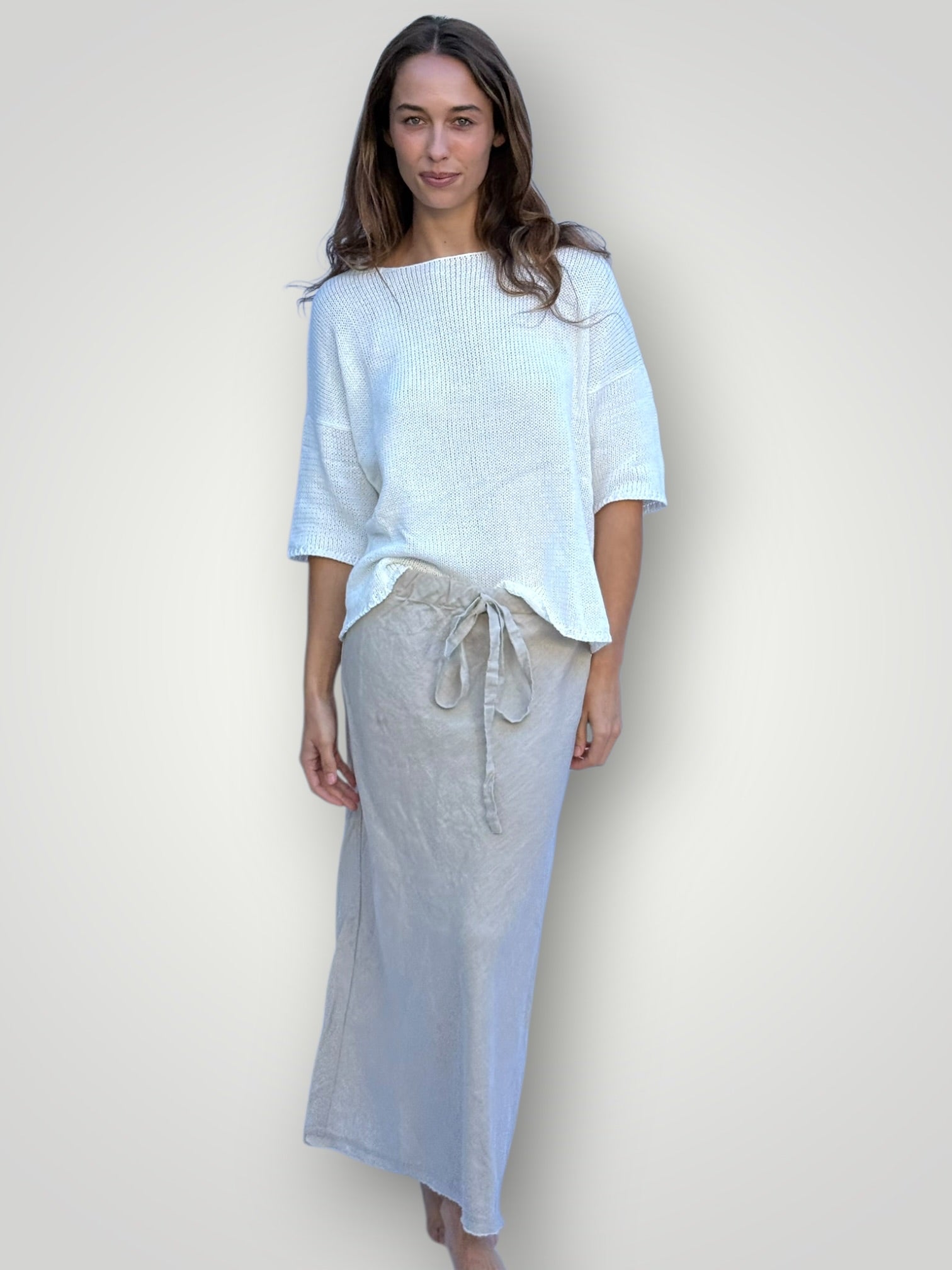 anthea skirt-natural linen Apparel