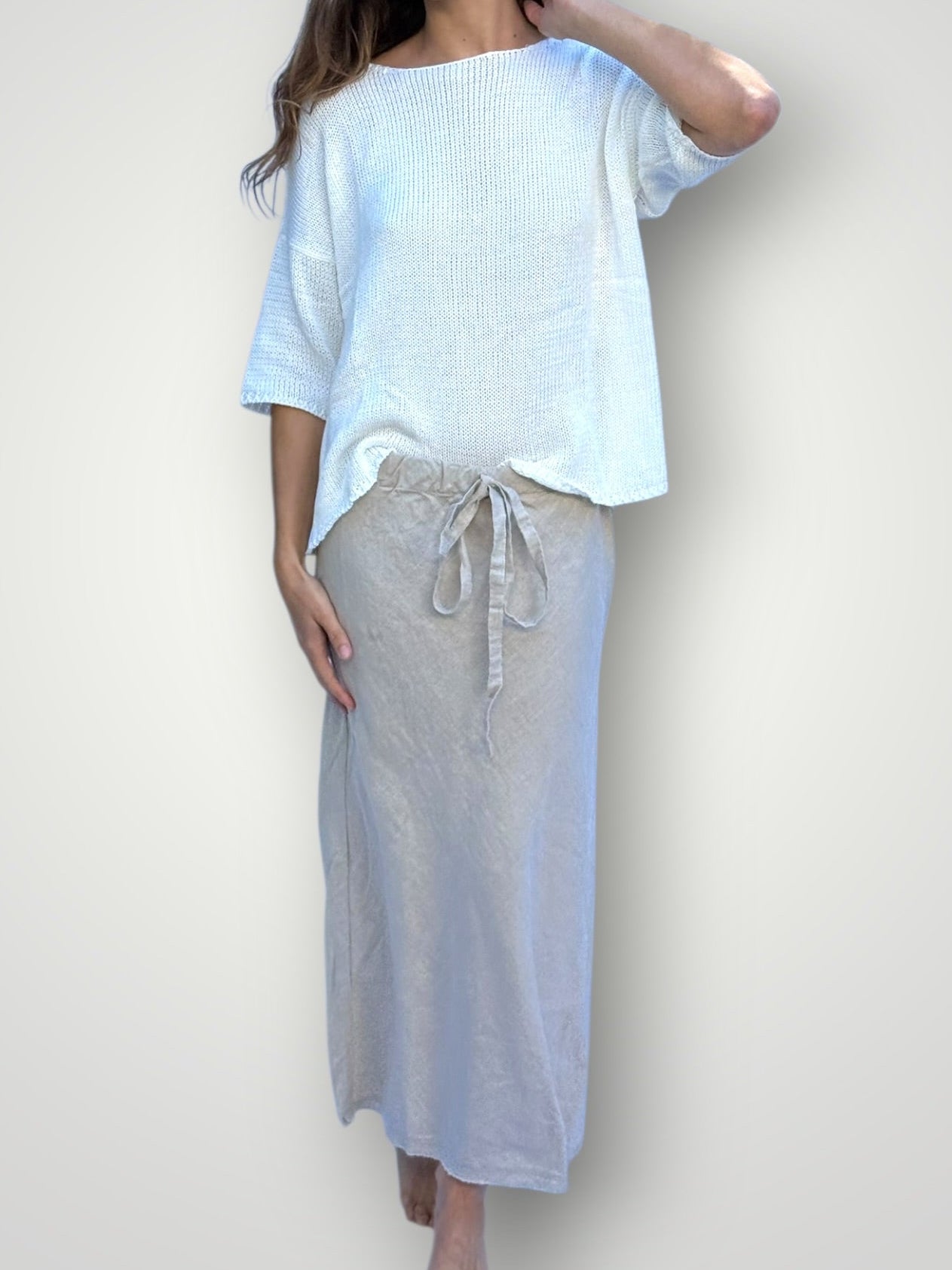 anthea skirt-natural linen Apparel