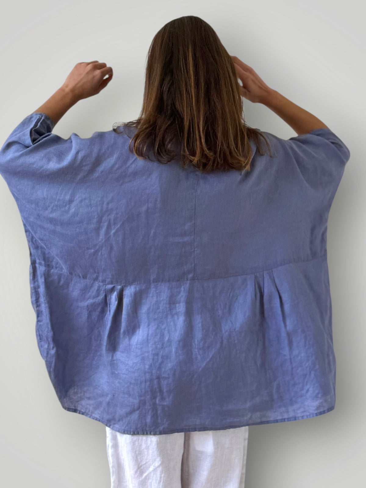 bronte shirt - cornflower linen Apparel