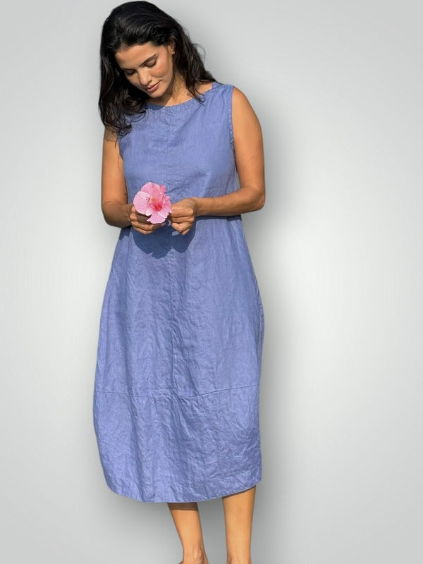 adele dress- cornflower linen Apparel