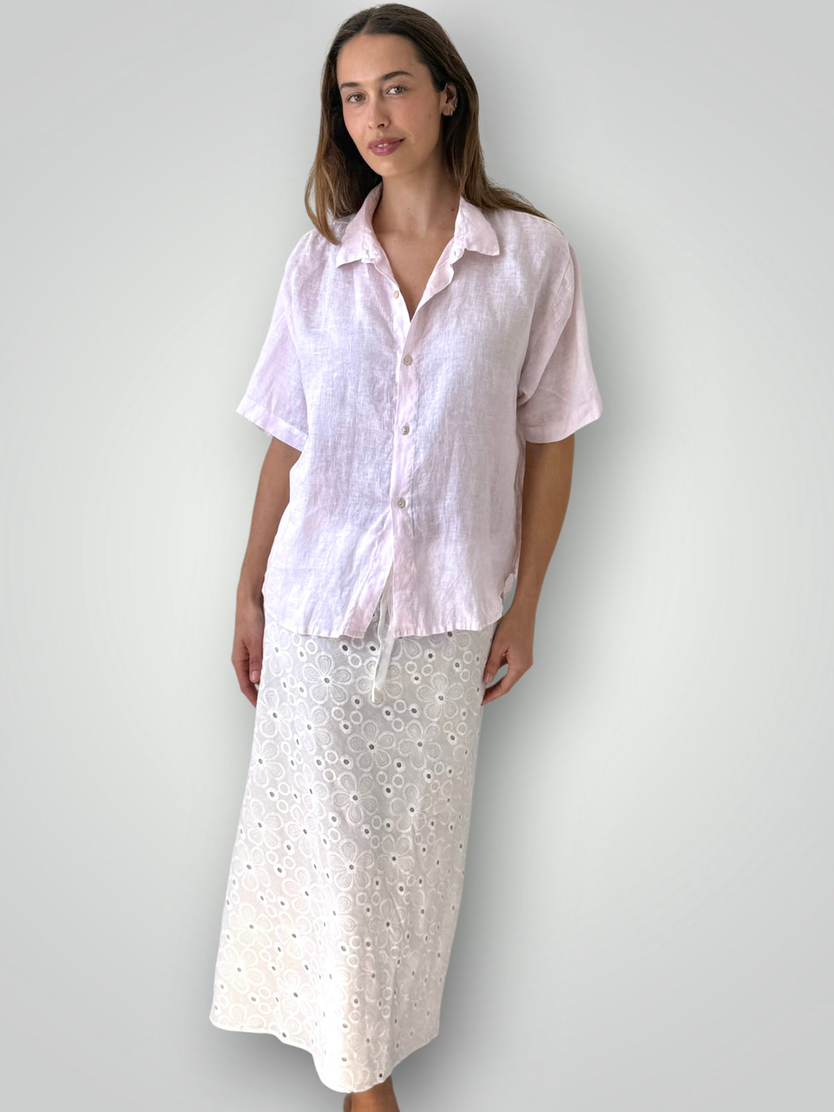aria skirt - white cotton embroidery Apparel
