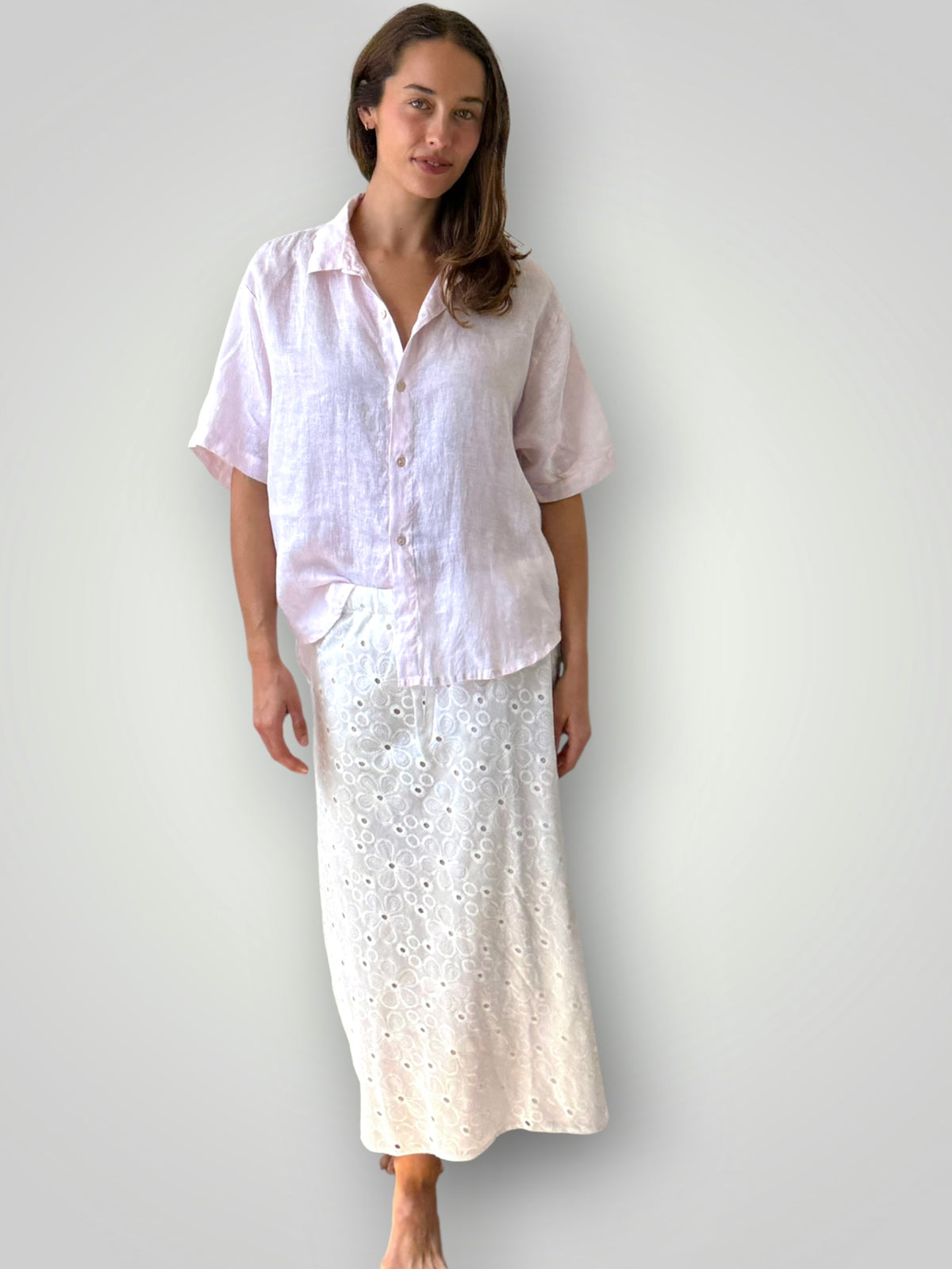 aria skirt - white cotton embroidery Apparel