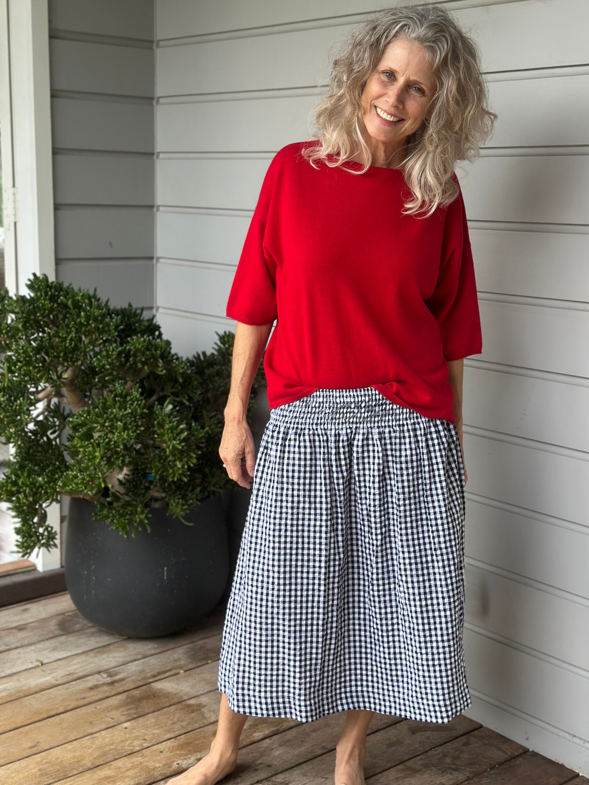 lola skirt -black /white gingham Apparel