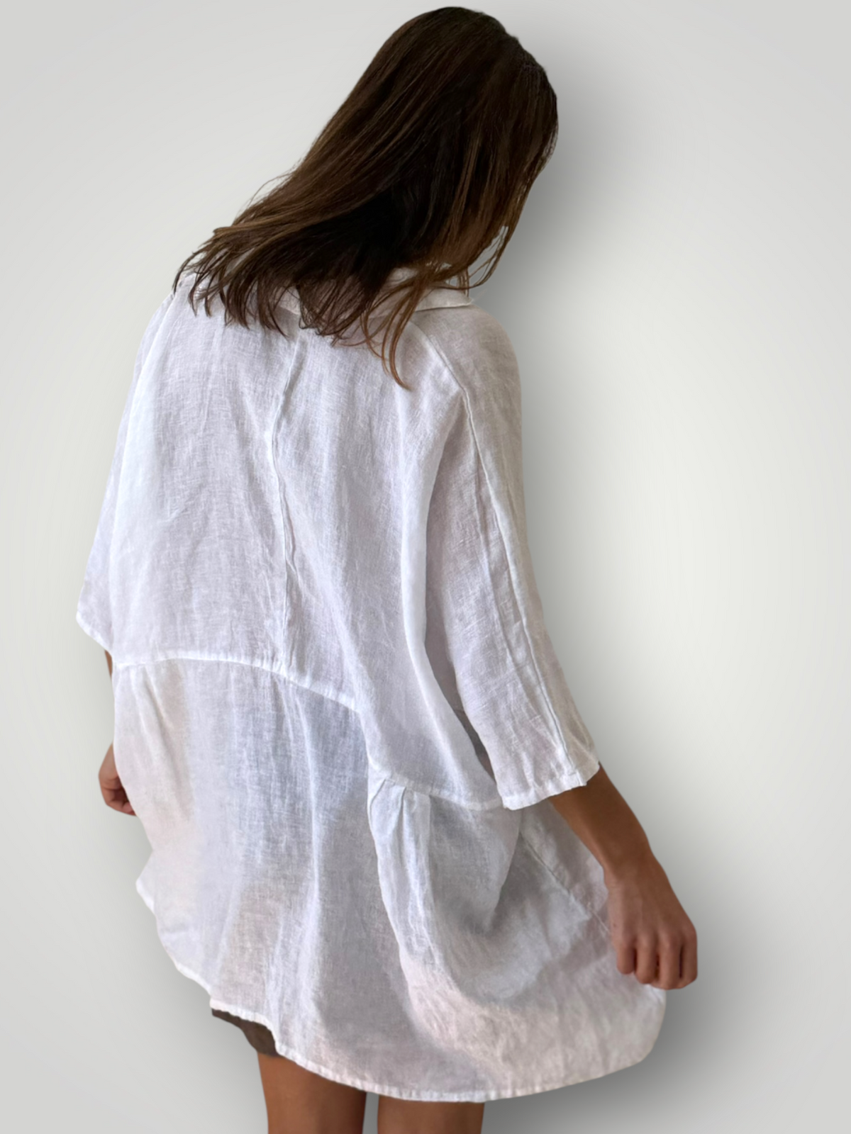 bronte shirt - white linen Apparel