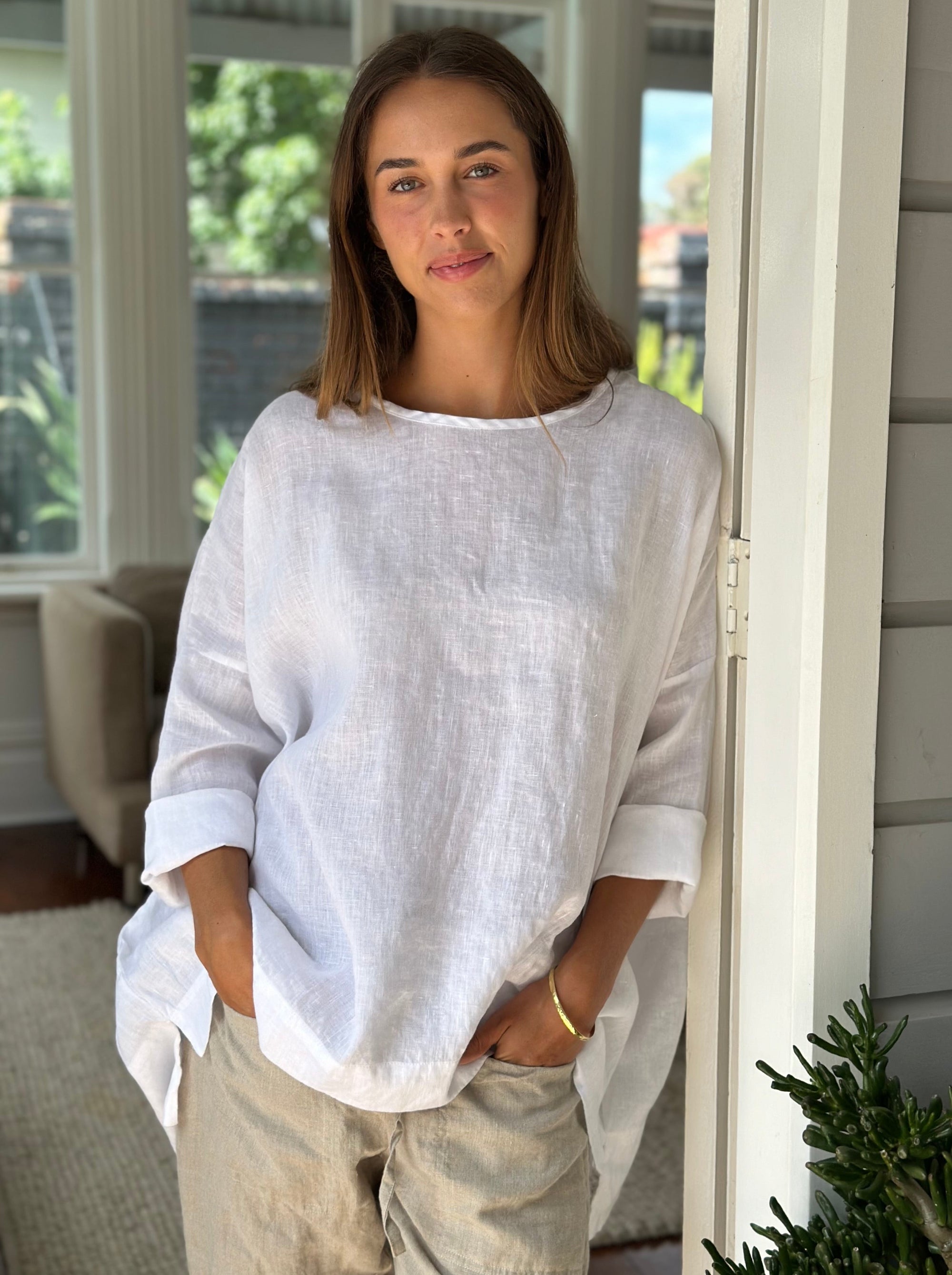 hunter top - white linen General  