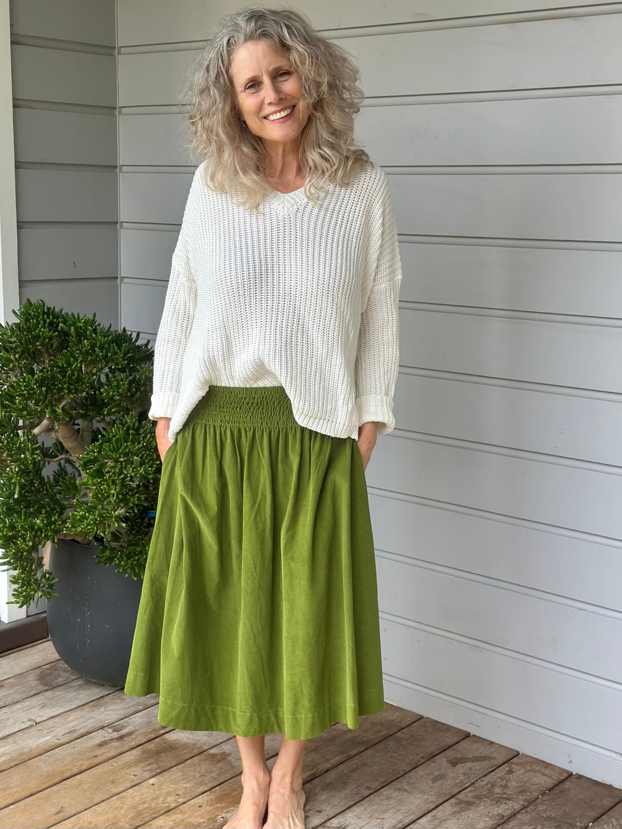 lola skirt - olive cord Apparel