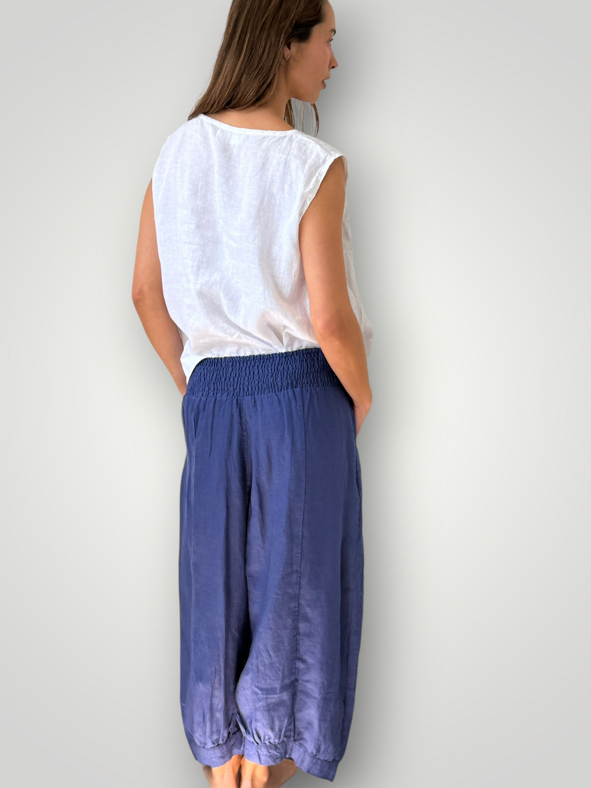 jackie pants - blue dusk linen Apparel
