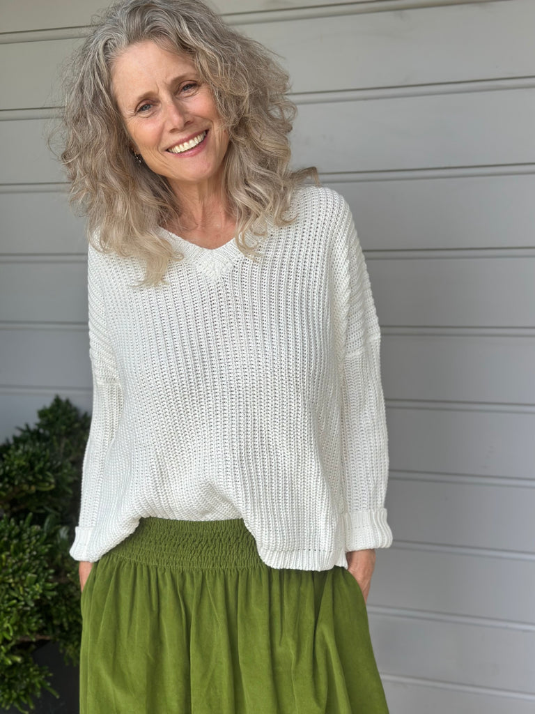 jasper knit-warm white cotton Apparel