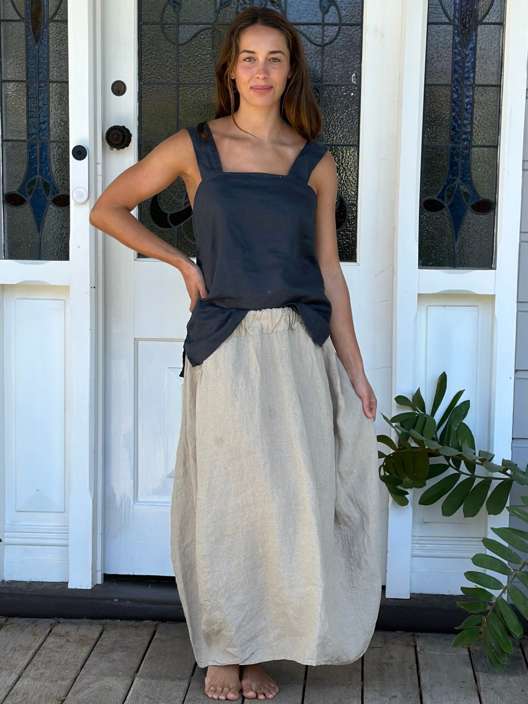 lana skirt-natural linen Apparel  