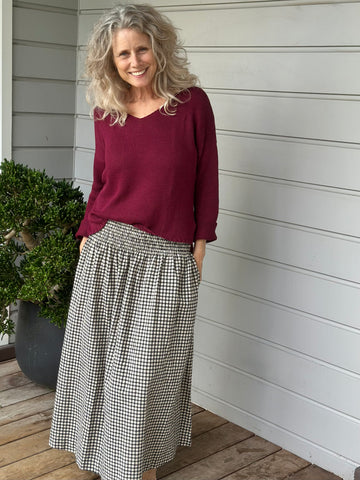 lulu skirt - vintage black check Apparel