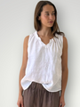 lucy top-white linen Apparel