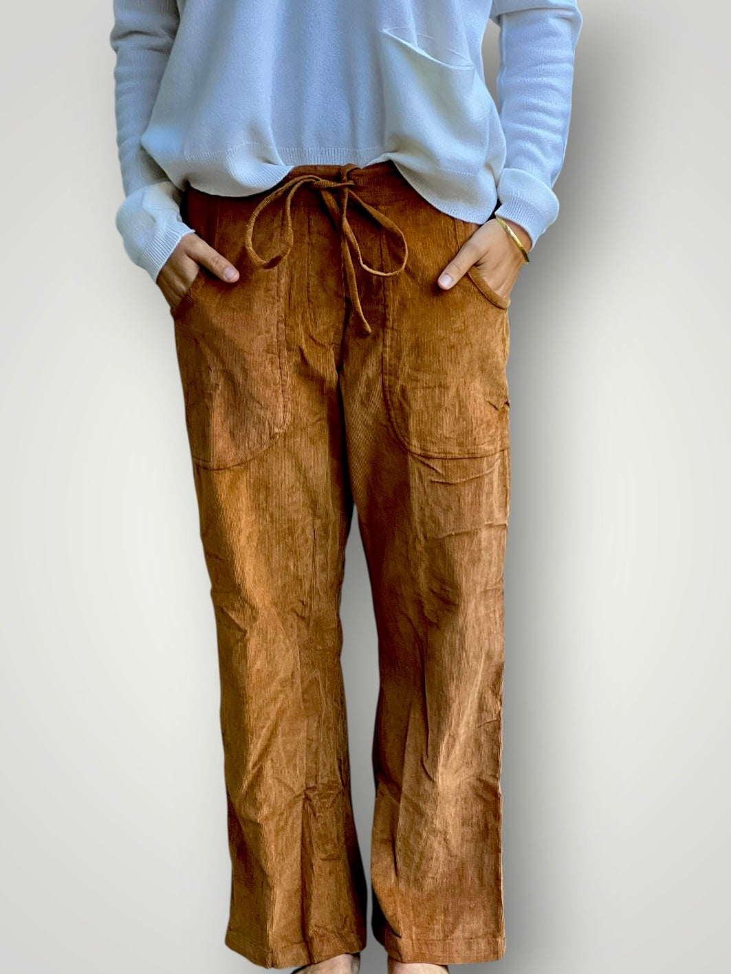 fleur straight leg pants - toffee cord Apparel