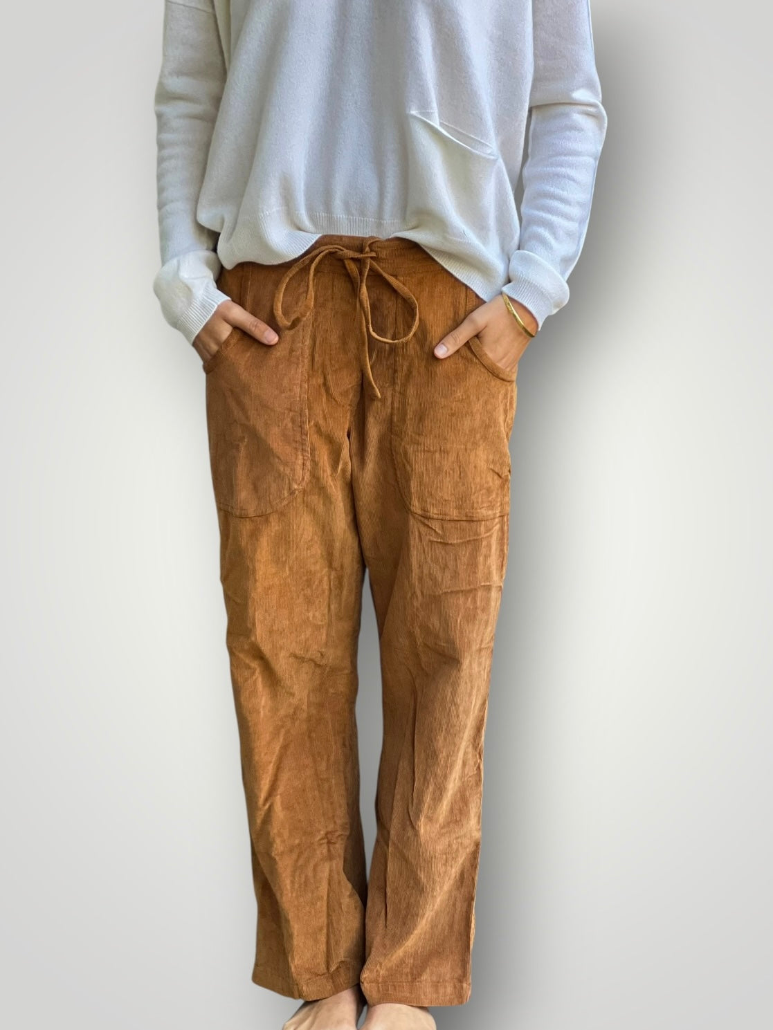 fleur straight leg pants - toffee cord Apparel