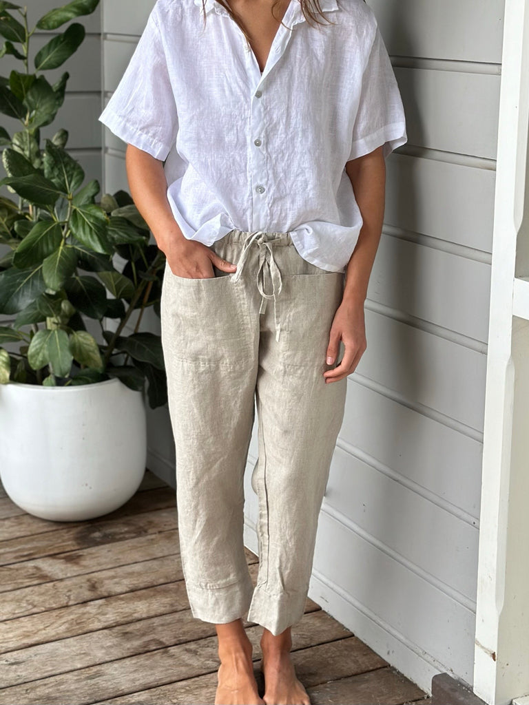 darcy pants - natural linen General