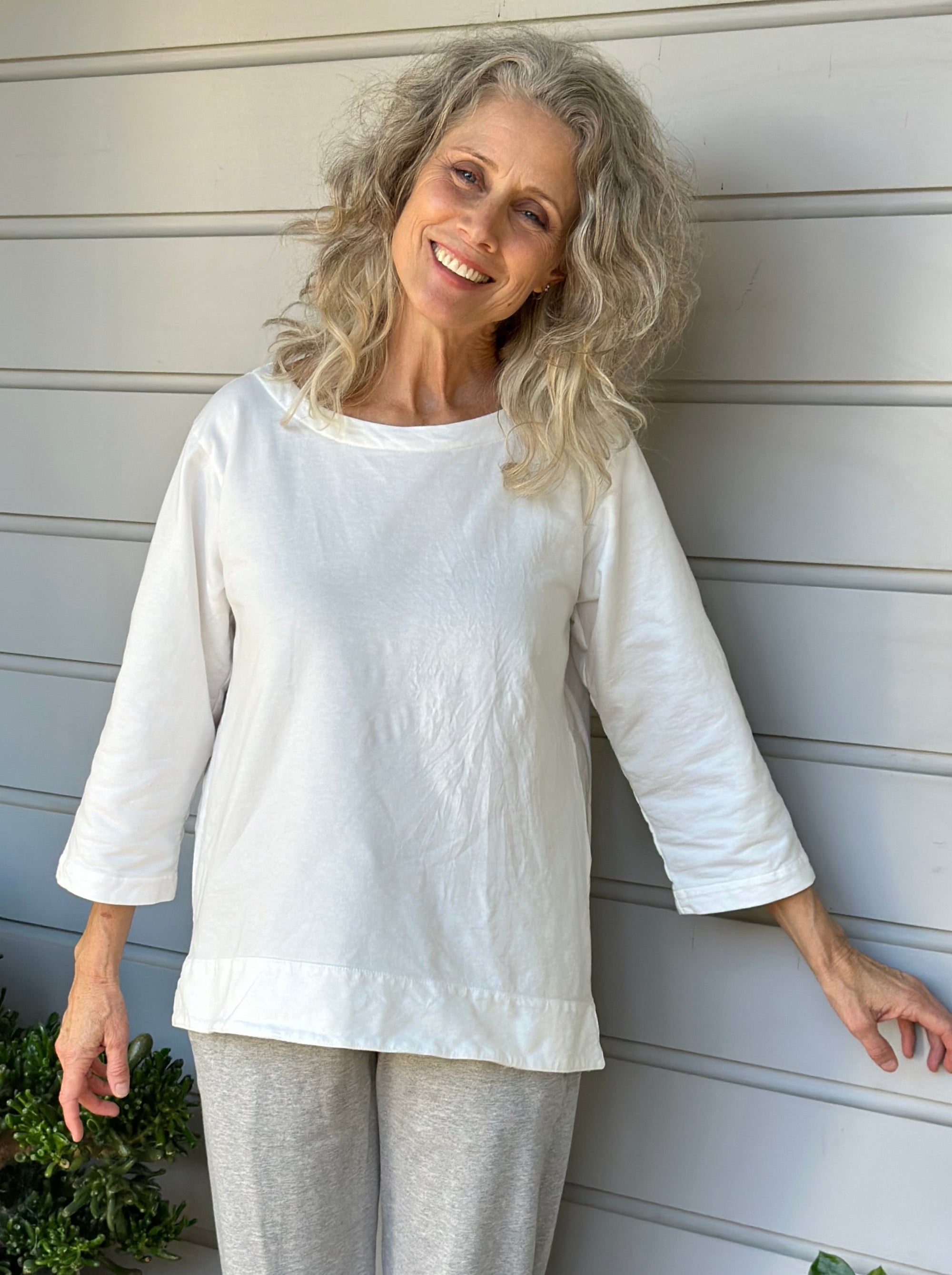 april top - winter white knit Apparel