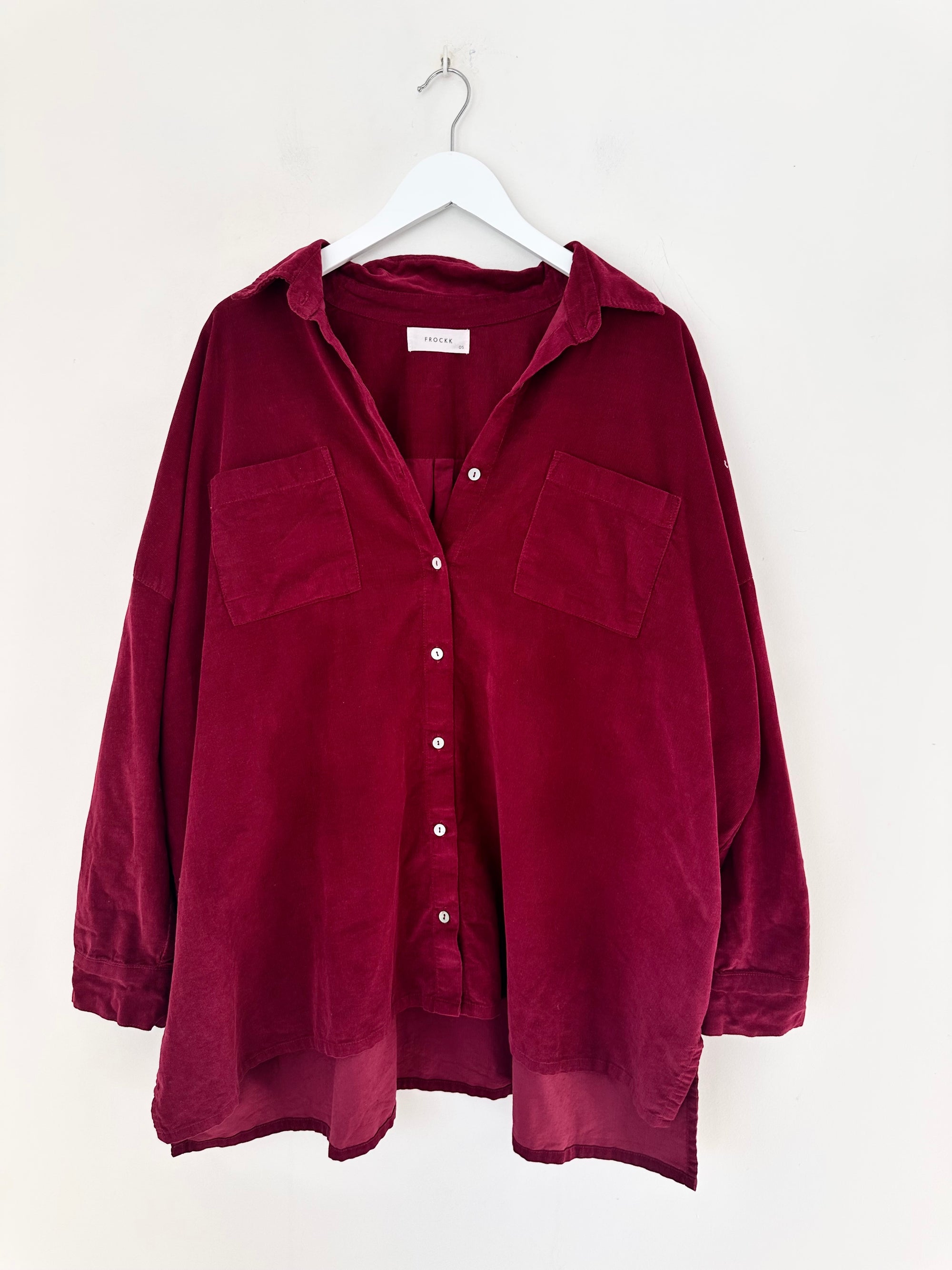 aiden oversized shirt - merlot cord Apparel