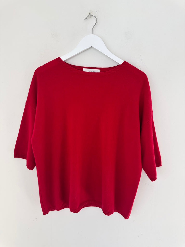 alexia cashmere top-winter red Apparel