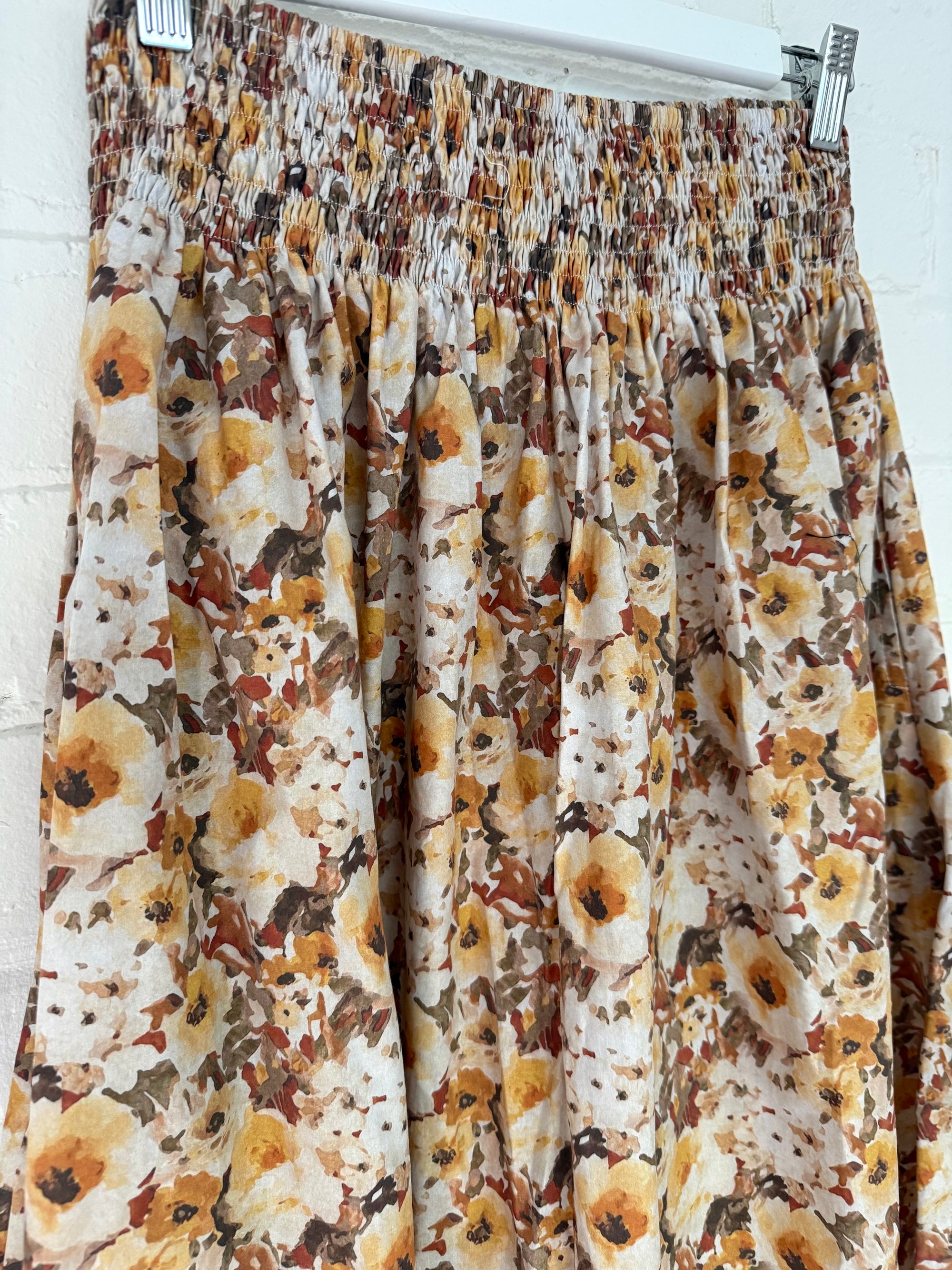 lola skirt - golden floral cotton Apparel