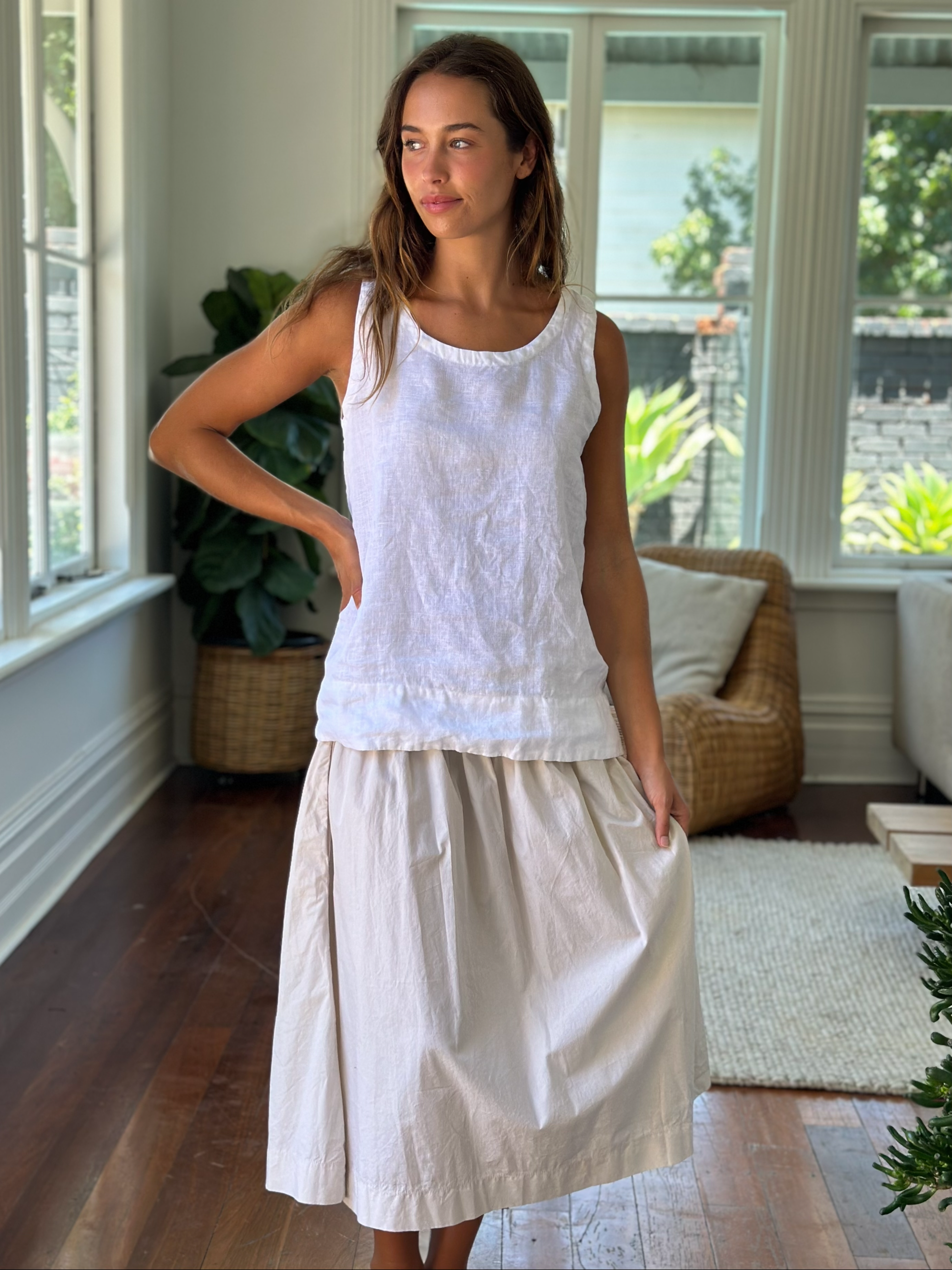 lola skirt-almond cotton Apparel