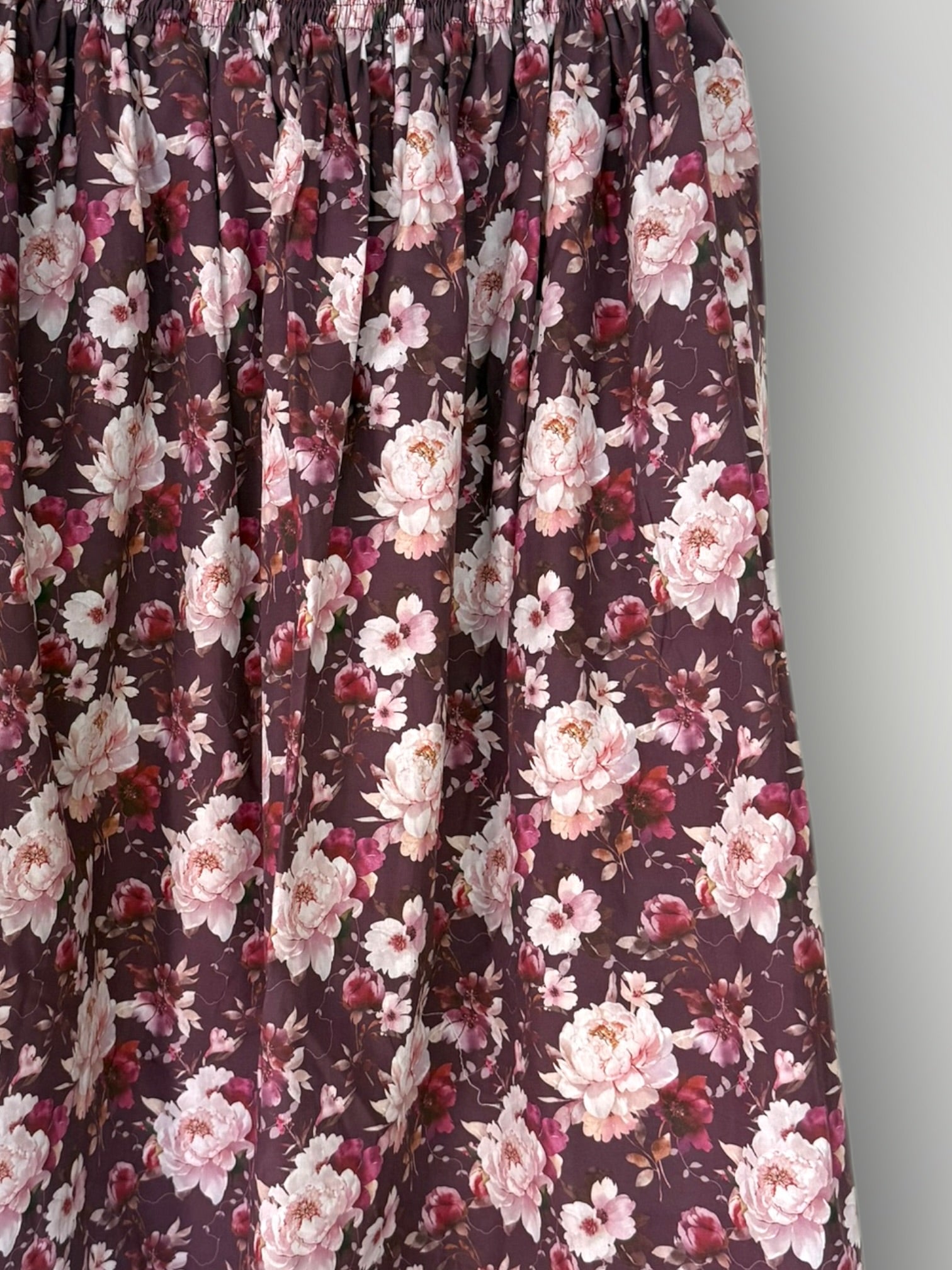 lulu skirt - merlot flower cotton Apparel