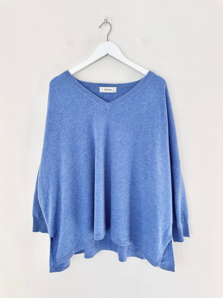relaxed boyfriend knit-lagoon blue cashmere Apparel