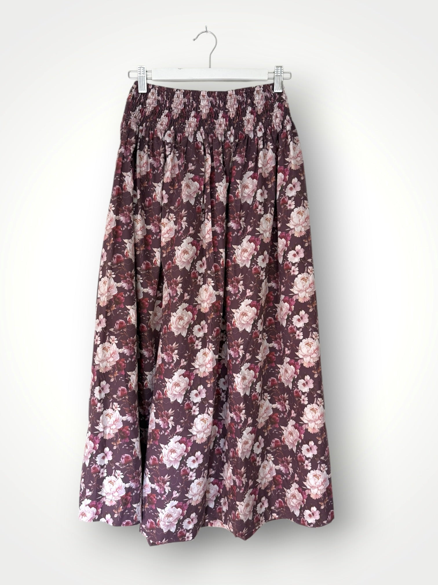 lulu skirt - merlot flower cotton Apparel
