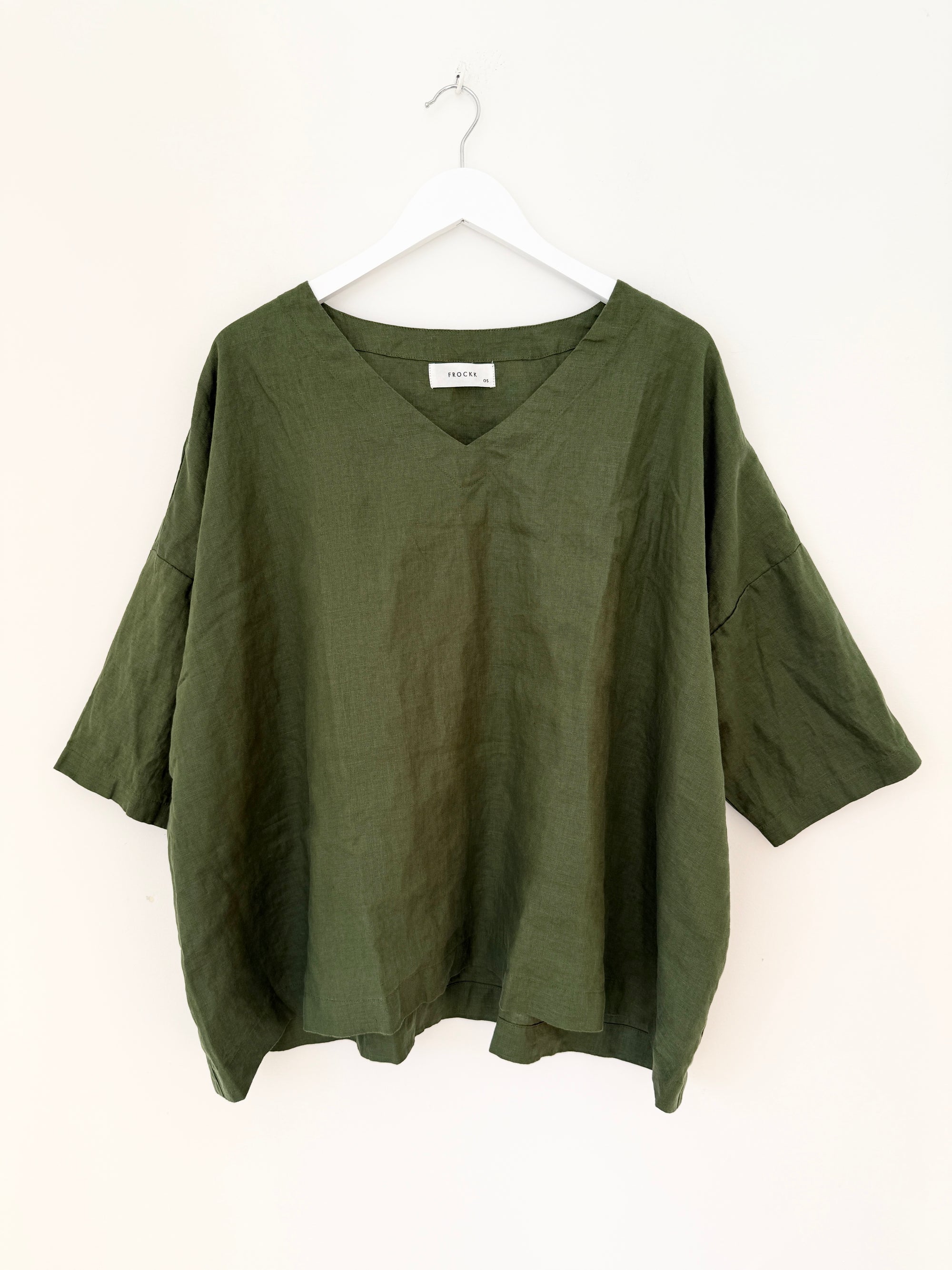 lydia top - moss linen Apparel
