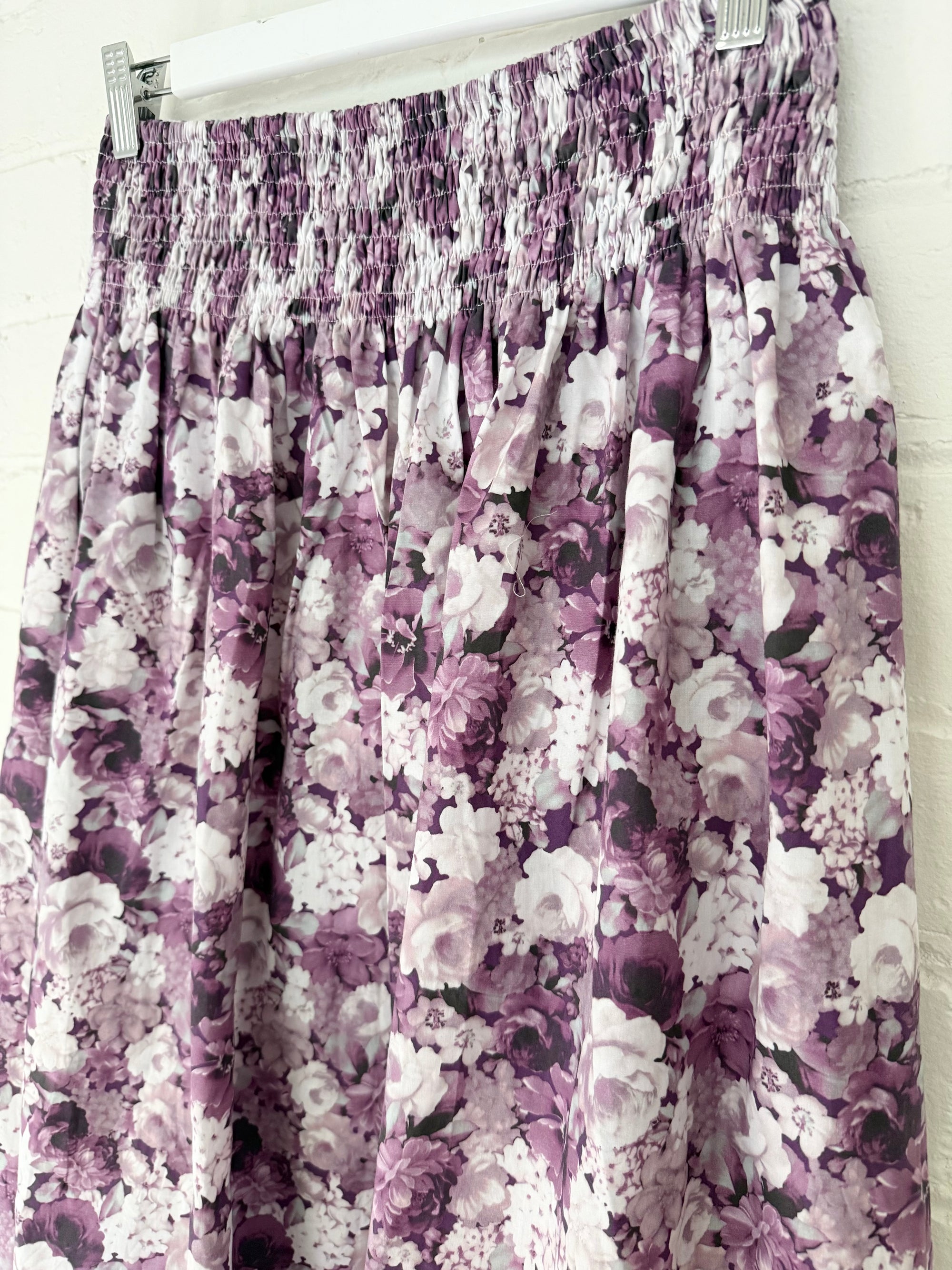 lola skirt - purple floral cotton Apparel