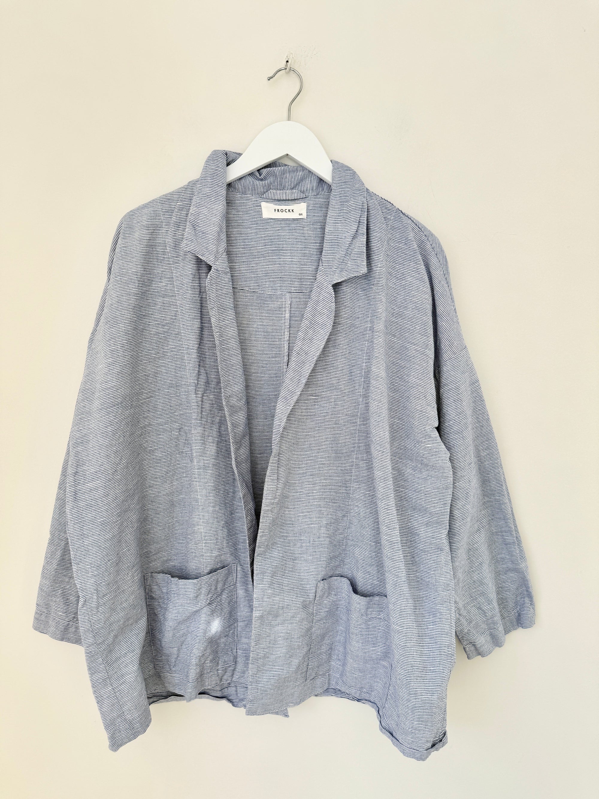 albert blazer - fine denim stripe linen Shirts