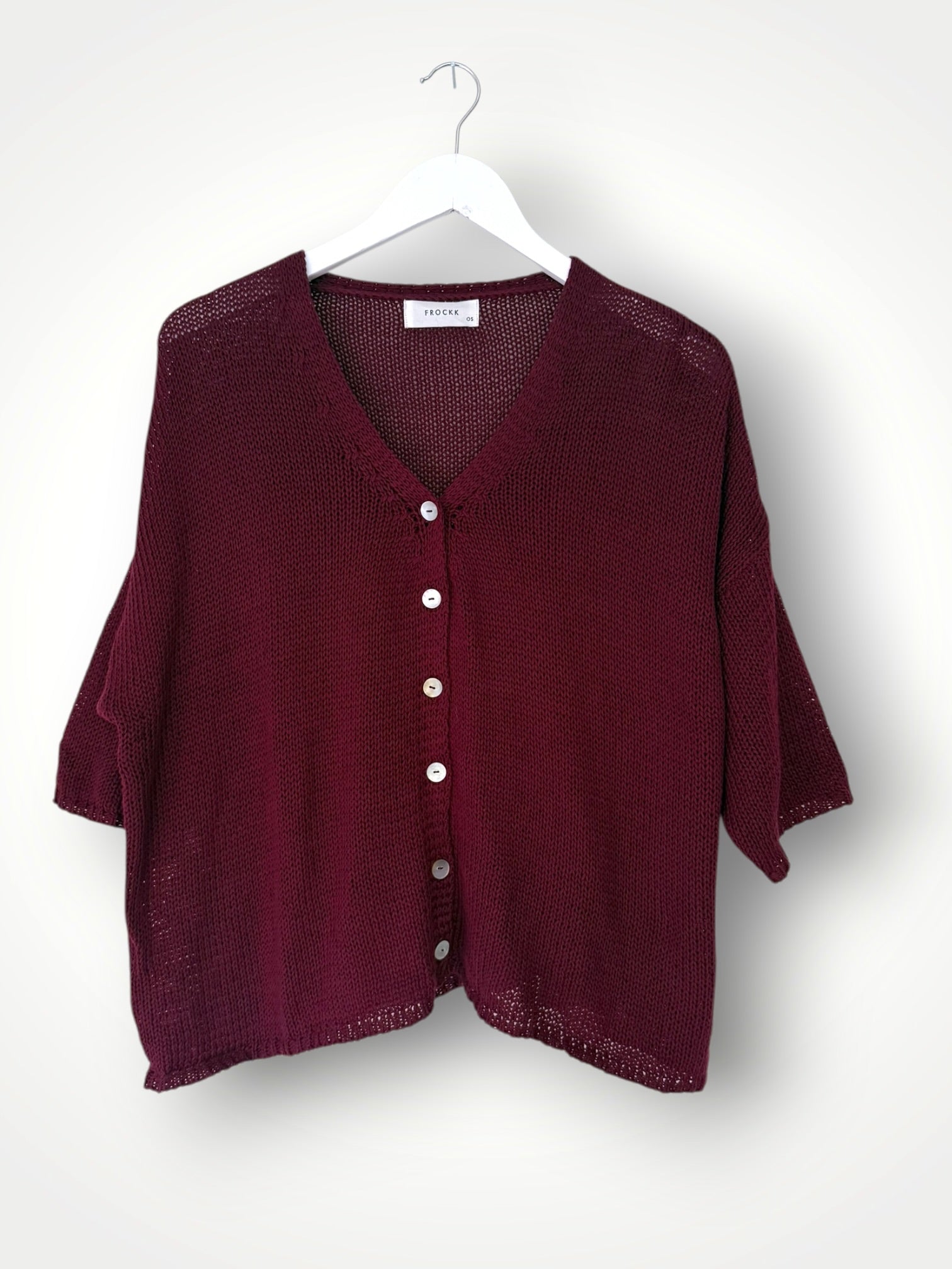 alex cotton knit cardi-merlot Apparel