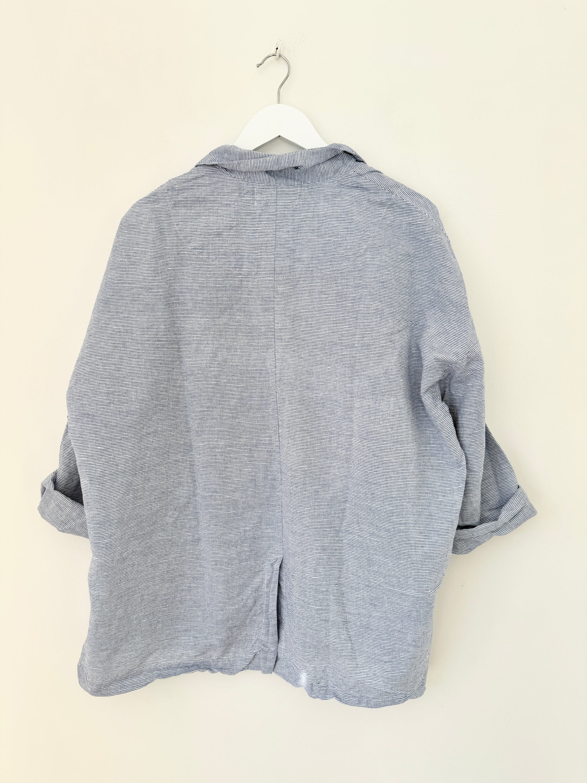 albert blazer - fine denim stripe linen Shirts