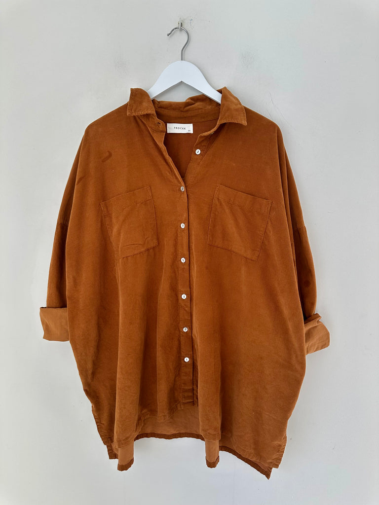 aiden oversized shirt - caramel cord Apparel