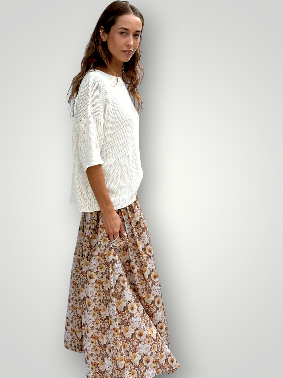 lulu skirt - golden flowers cotton Apparel