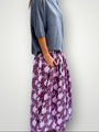 lulu skirt - merlot flower cotton