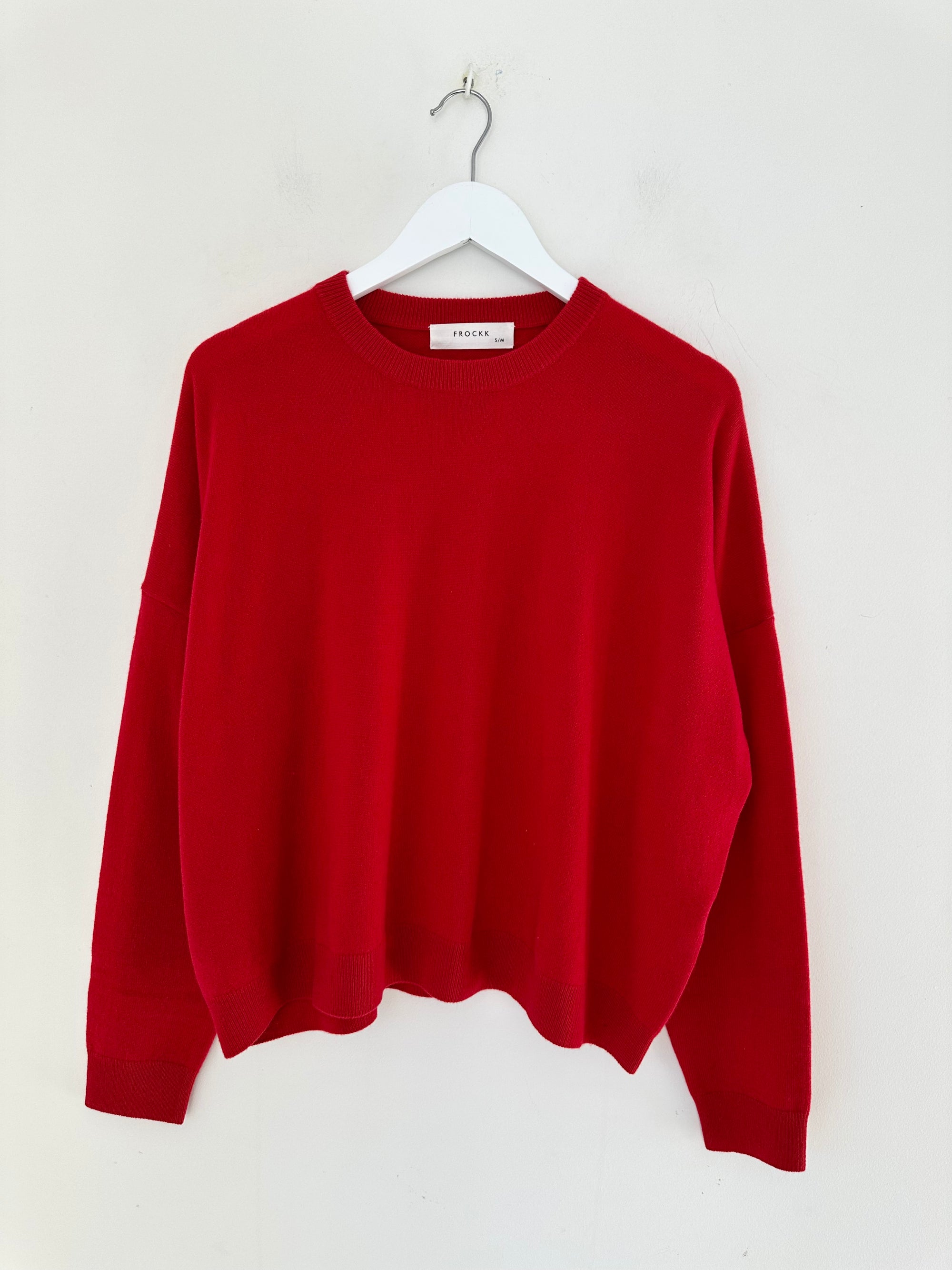 cassie crew neck knit -winter red cashmere Apparel